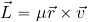 \begin{equation*} \vec{L}= \mu \vec{r} \times \vec{v} \end{equation*}