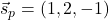 \vec{s}_p=(1,2,-1)