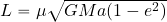 L=\mu \sqrt{GMa(1-e^2)}