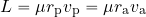 \begin{equation*} L=\mu r_{\rm p} v_{\rm p} = \mu r_{\rm a} v_{\rm a} \end{equation*}