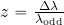 z={{\Delta \lambda}\over {\lambda_{\rm odd}}}