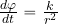 {{d\varphi}\over {dt}}= {k\over {r^2}}