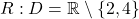 R: D=\mathbb{R}\setminus\{2,4\}