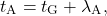 \begin{equation*} t_{\rm A} = t_{\rm G} + \lambda_{\rm A}, \end{equation*}