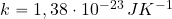 k=1,38\cdot 10^{-23} \, JK^{-1}