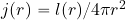 j( r)=l( r)/4\pi r^2