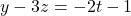 y-3z=-2t-1