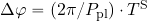 \Delta \varphi=(2\pi/P_{\rm pl})\cdot T^{\rm S}