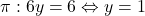 \pi: 6y=6\Leftrightarrow y=1