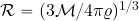 {\cal{R}}=(3{\cal{M}}/4\pi\varrho)^{1/3}