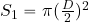 S_1=\pi ({{D}\over 2})^2