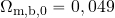 \Omega_{\rm m,b,0}=0,049