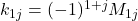 k_{1j}=(-1)^{1+j}M_{1j}