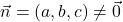 \vec{n}=(a,b,c)\neq\vec{0}