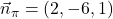 \vec{n}_{\pi}=(2,-6,1)