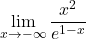 \displaystyle\lim_{x \to -\infty} \dfrac{x^2}{e^{1-x}}