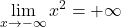 \displaystyle\lim_{x \to -\infty} x^2=+\infty