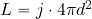 L=j\cdot 4\pi d^2