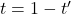 t=1-t'