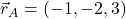 \vec{r}_A=(-1,-2,3)