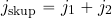 \begin{equation*} j_{\rm skup} = j_1+j_2 \end{equation*}