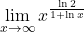 \displaystyle\lim_{x \to \infty} x^{\frac{\ln{2}}{1+\ln{x}}}