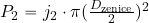 P_2=j_2\cdot \pi ({{D_{\rm zenice}}\over 2})^2