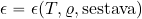 \epsilon=\epsilon(T, \varrho, {\rm sestava})