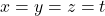 x=y=z=t
