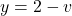 y = 2-v