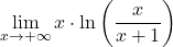 \displaystyle\lim_{x \to +\infty} x \cdot \ln\left(\frac{x}{x+1}\right)