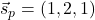 \vec{s}_p=(1,2,1)