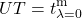 \begin{equation*} UT = t_{\rm \lambda=0}^{\rm m} \end{equation*}
