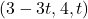 (3-3t, 4, t)