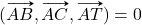 (\vv{AB}, \vv{AC}, \vv{AT})=0