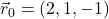 \vec{r}_0=(2,1,-1)