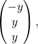\begin{pmatrix} -y\\ y\\ y\end{pmatrix},