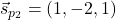 \vec{s}_{p_2}=(1,-2,1)