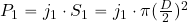 P_1=j_1\cdot S_1= j_1 \cdot \pi ({{D}\over 2})^2