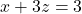 x+3z=3
