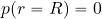 p(r=R)=0